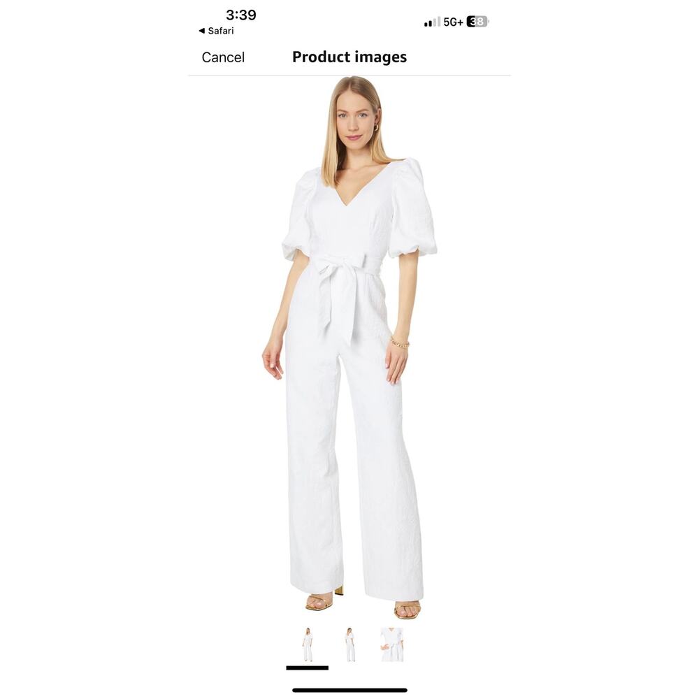 NWT Lilly Pulitzer Kirrabelle Jumpsuit - Resort White Pineapple size 2
